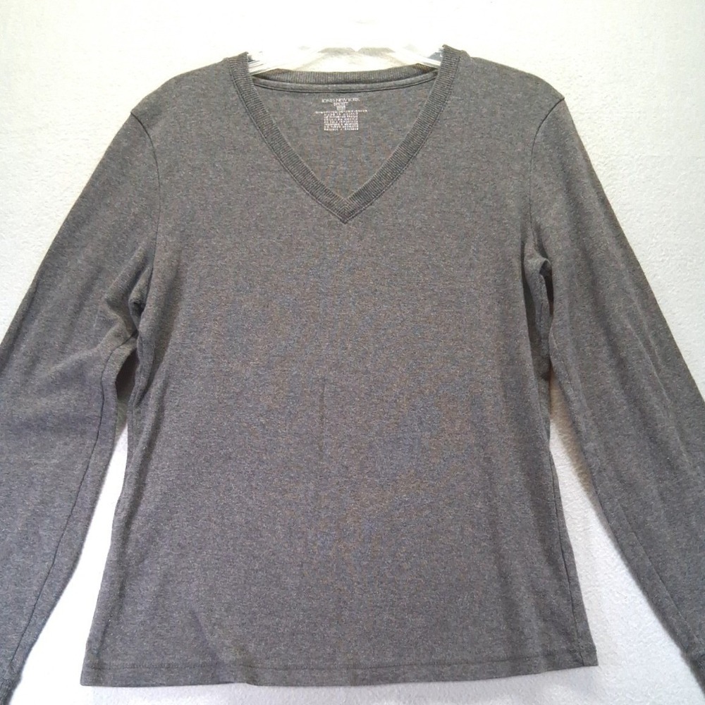 Jones New York Women's Gray V Neck Sweater,‎ Size M, Pull Over
